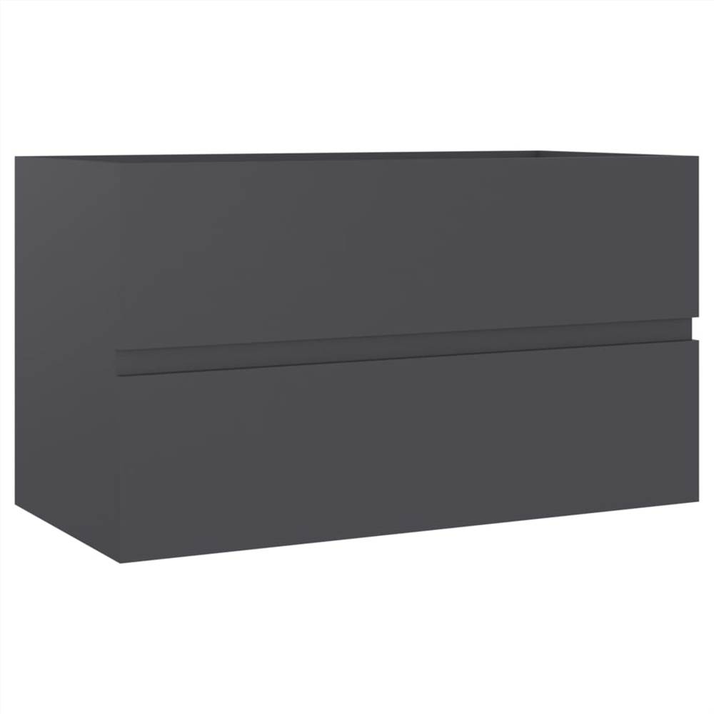Sink Cabinet Grey 80x38.5x45 cm Chipboard