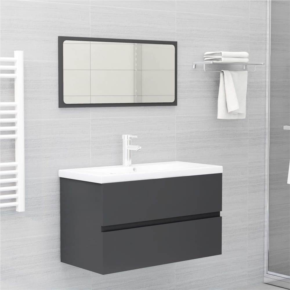 Sink Cabinet Grey 80x38.5x45 cm Chipboard