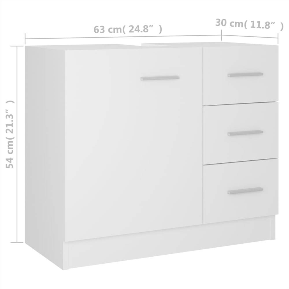 Sink Cabinet White 63x30x54 cm Chipboard