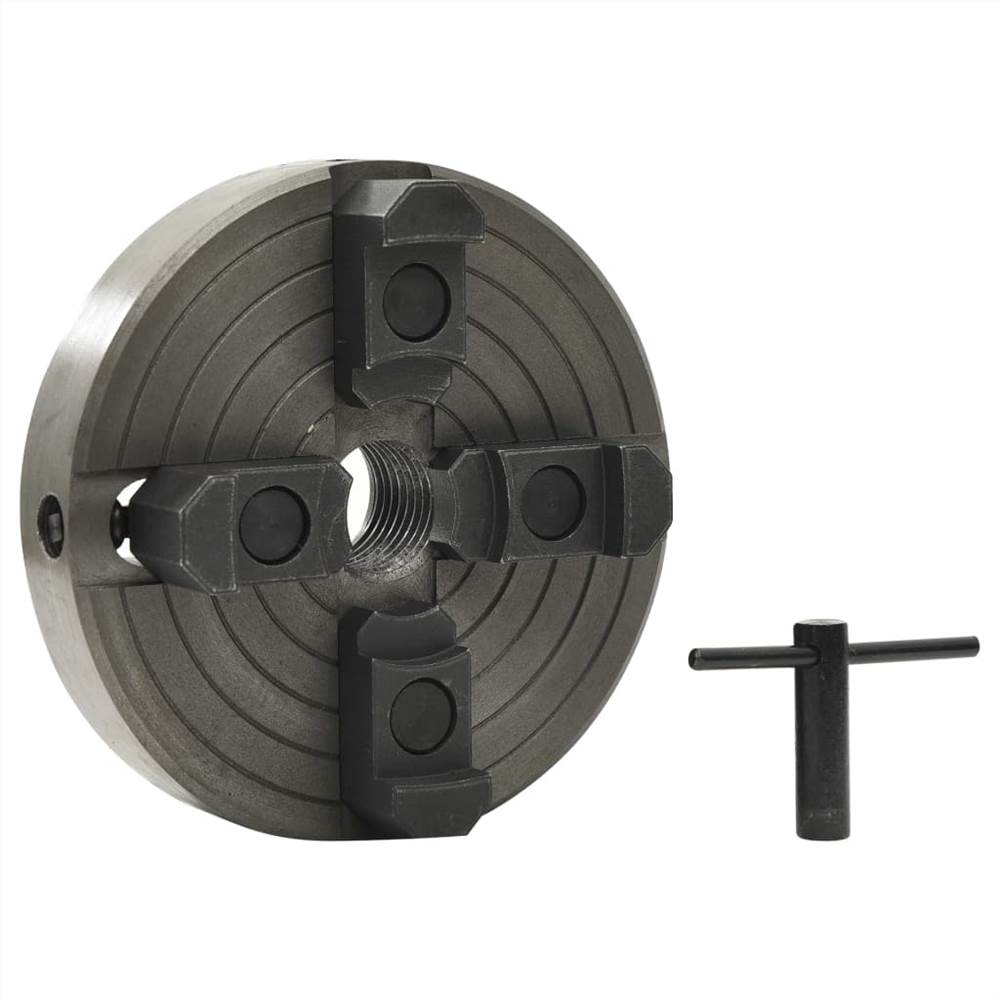 4 Jaw Wood Chuck with M33 Connection Steel Black 150x63 mm
