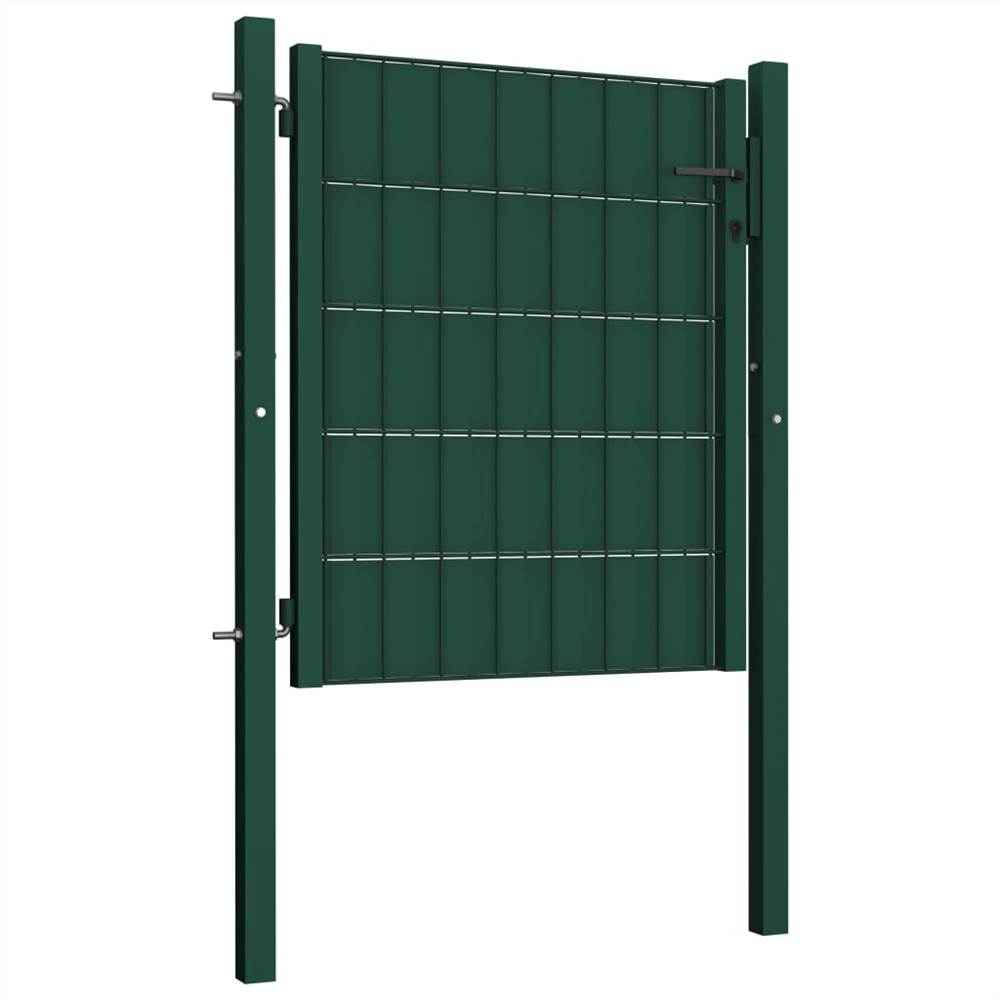 Fence Gate Steel 100x101 cm Green