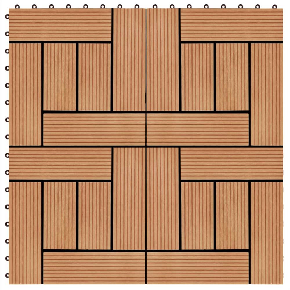 

11 pcs Decking Tiles WPC 30x30 cm 1 sqm Teak Colour