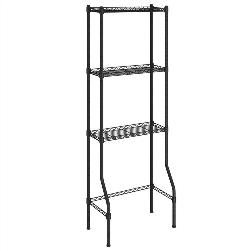 3-Tier Storage Rack over Toilet Black 55x30x150 cm Iron
