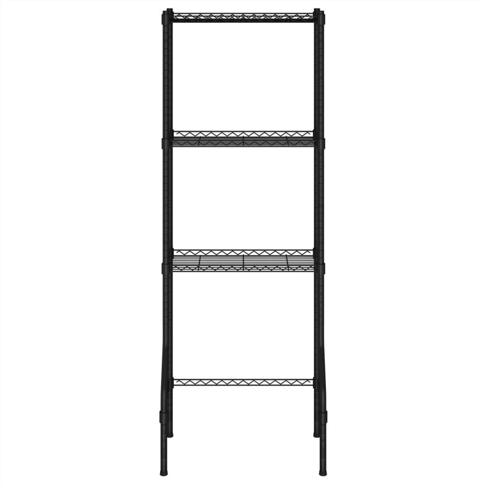 3-Tier Storage Rack over Toilet Black 55x30x150 cm Iron