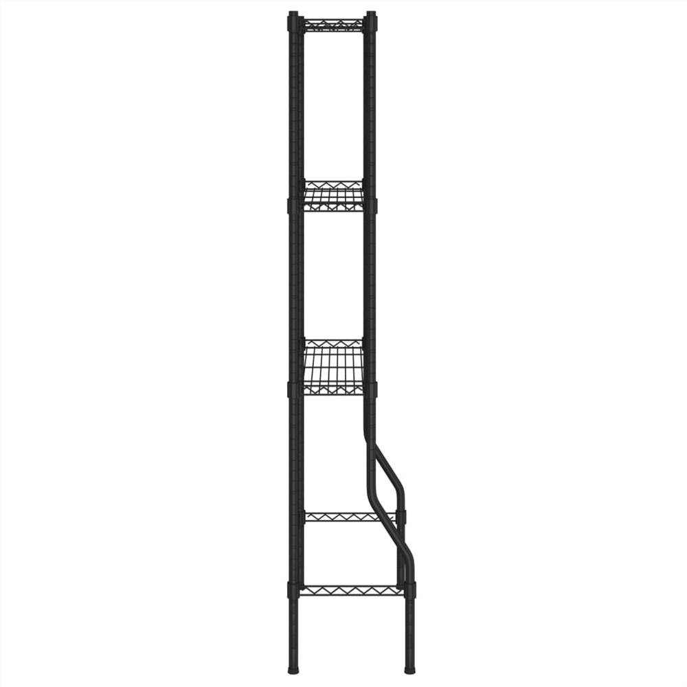 3-Tier Storage Rack over Toilet Black 55x30x150 cm Iron