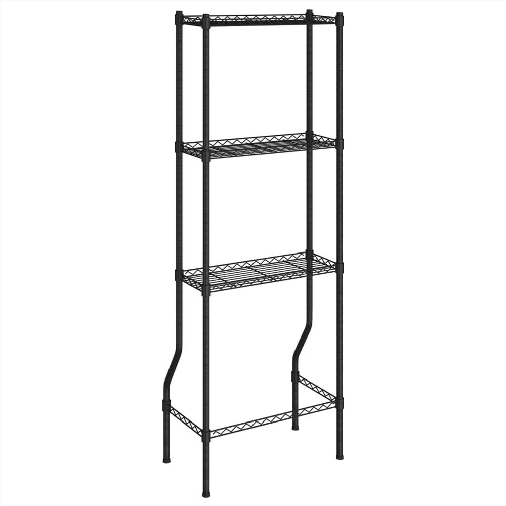 3-Tier Storage Rack over Toilet Black 55x30x150 cm Iron