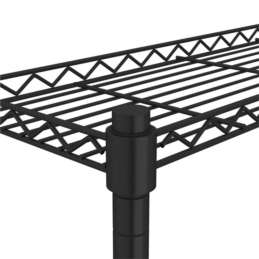 3-Tier Storage Rack over Toilet Black 55x30x150 cm Iron