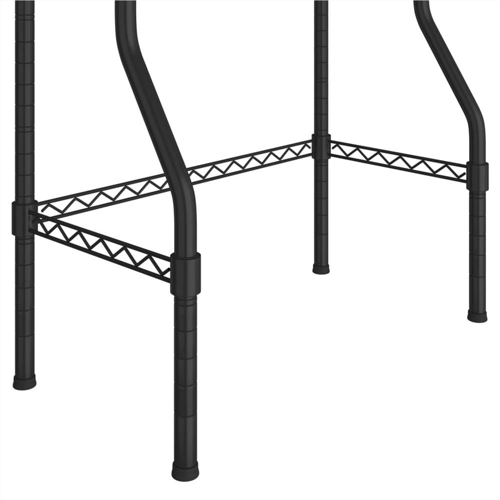 3-Tier Storage Rack over Toilet Black 55x30x150 cm Iron