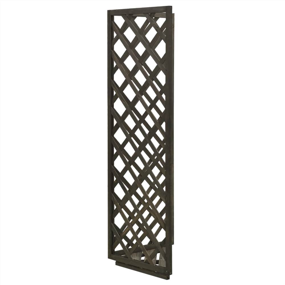 Corner Trellis Planter Grey 50x50x145 cm Solid Firwood