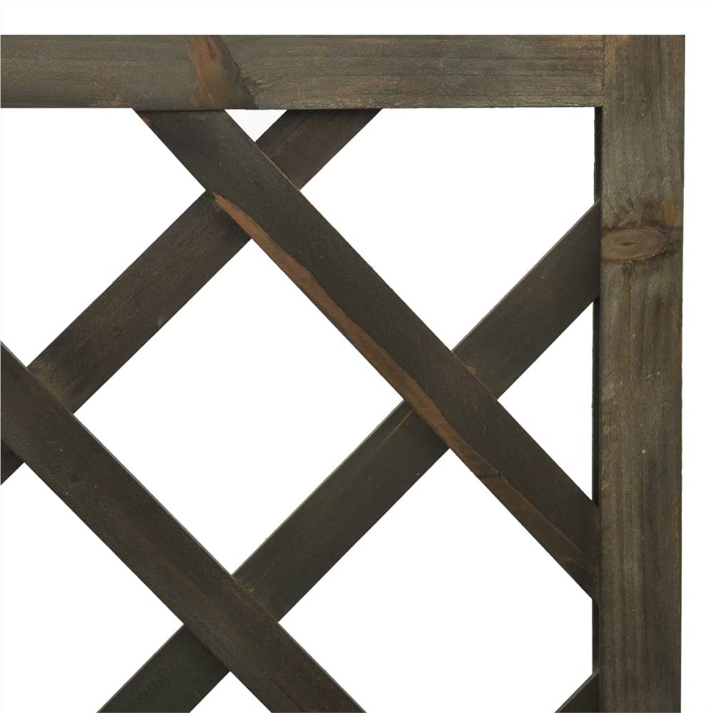 Corner Trellis Planter Grey 50x50x145 cm Solid Firwood