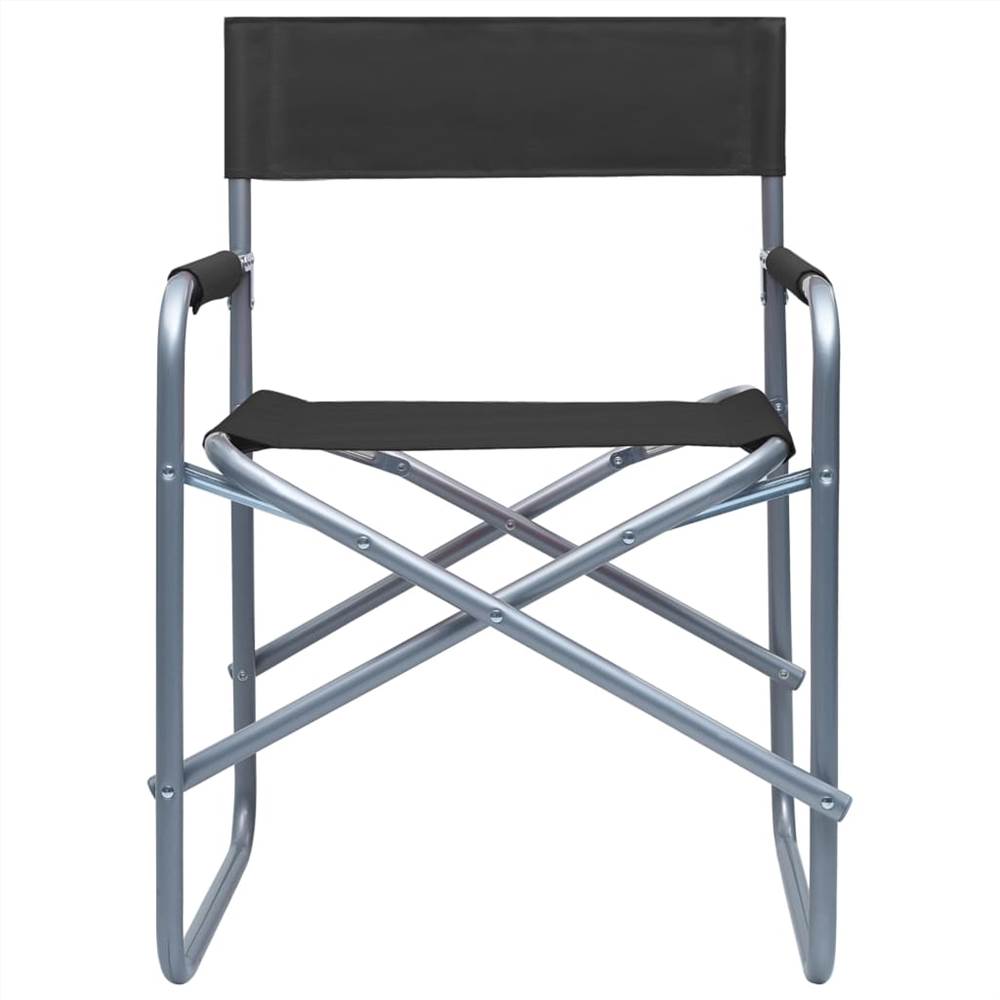 Directors Chairs 2 pcs Steel Black