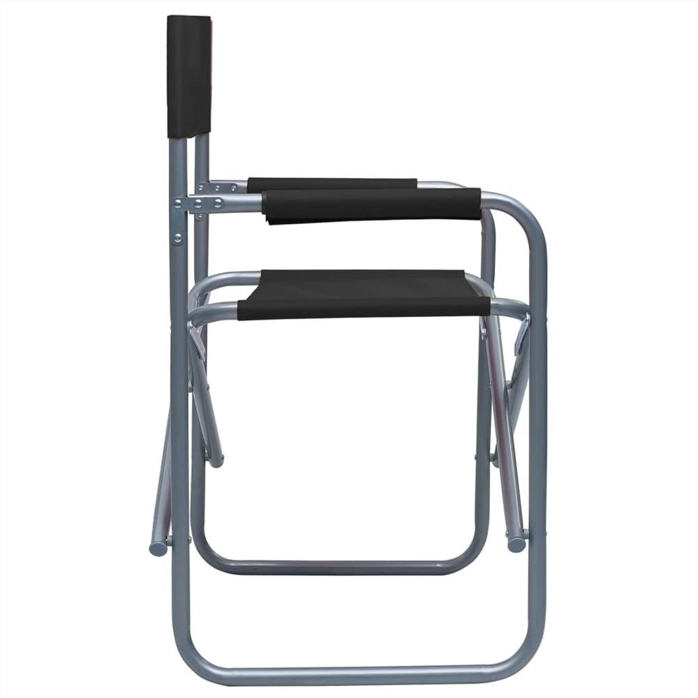 Directors Chairs 2 pcs Steel Black