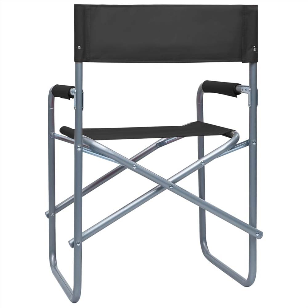 Directors Chairs 2 pcs Steel Black