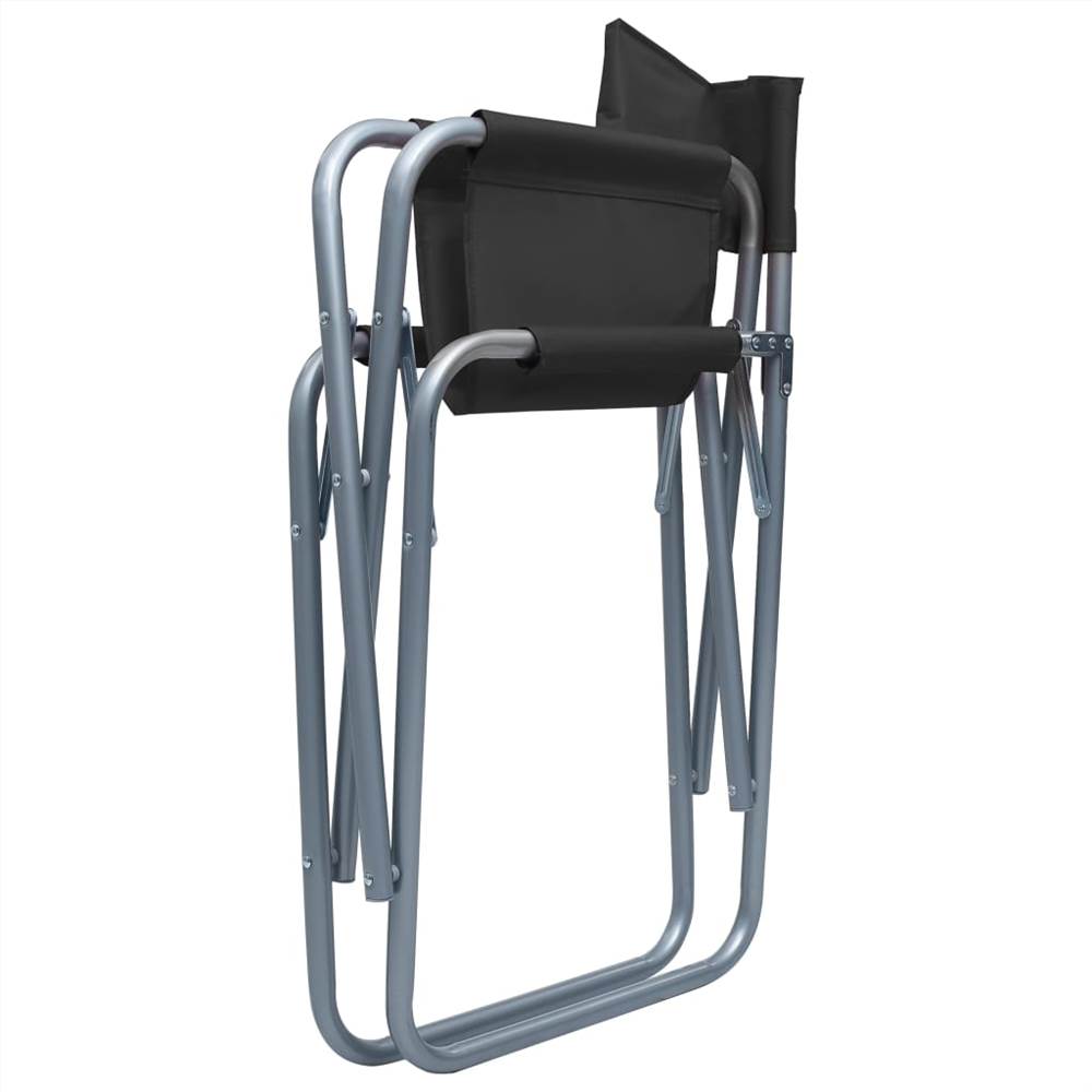 Directors Chairs 2 pcs Steel Black