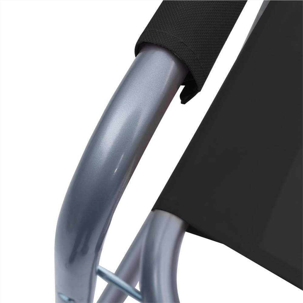 Directors Chairs 2 pcs Steel Black