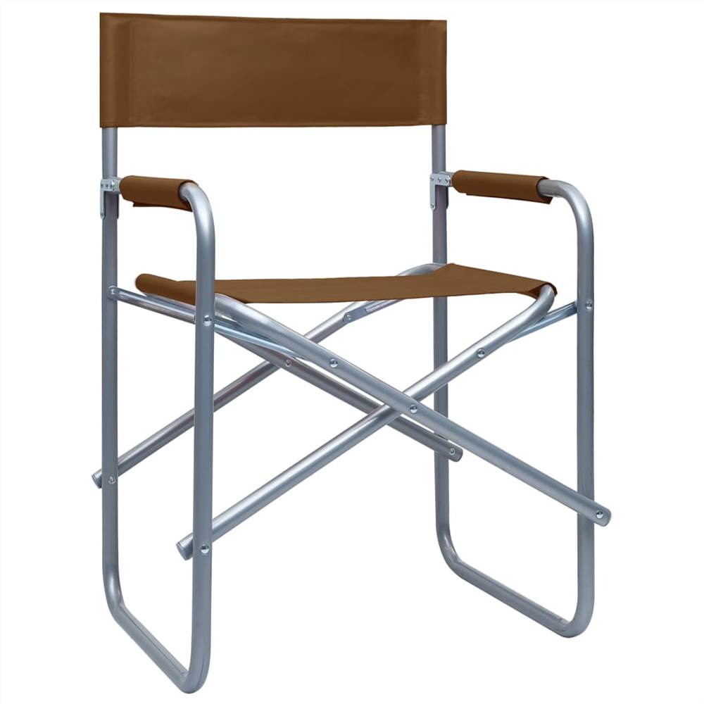 Directors Chairs 2 pcs Steel Brown