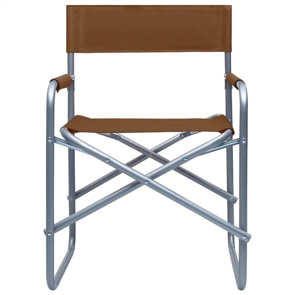 Directors Chairs 2 pcs Steel Brown