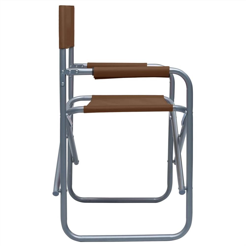 Directors Chairs 2 pcs Steel Brown