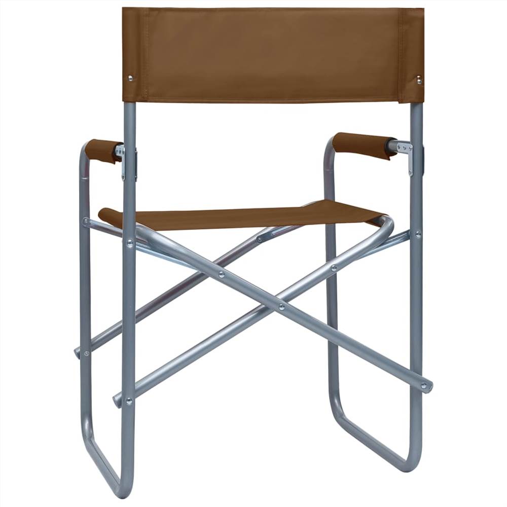 Directors Chairs 2 pcs Steel Brown