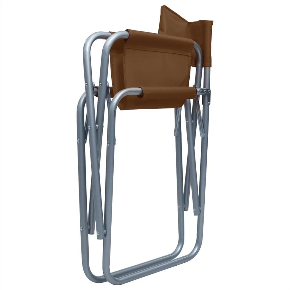 Directors Chairs 2 pcs Steel Brown