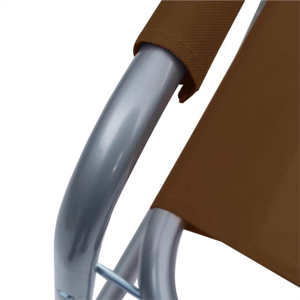 Directors Chairs 2 pcs Steel Brown