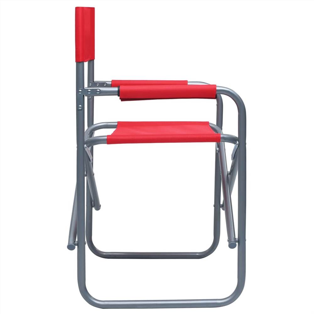Directors Chairs 2 pcs Steel Red