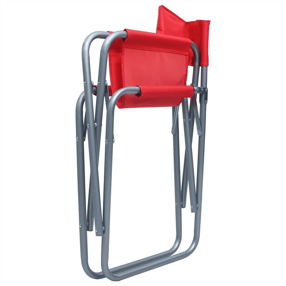 Directors Chairs 2 pcs Steel Red