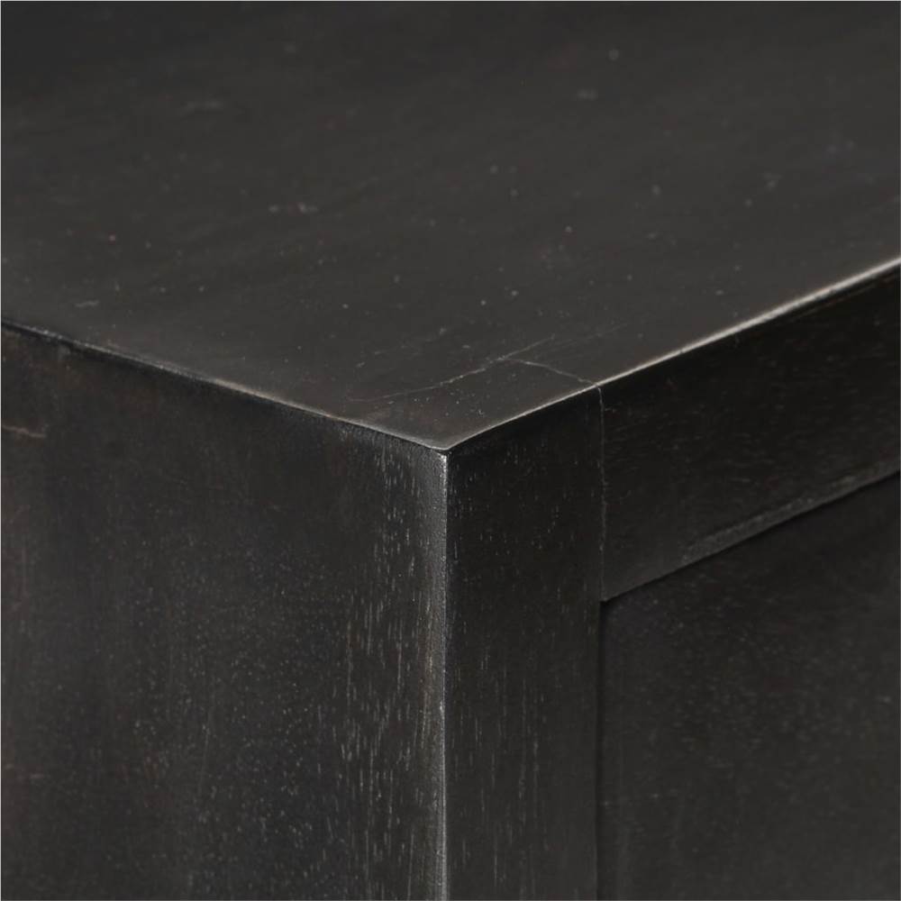 Drawer Cabinet Black and Gold 45x30x105 cm Solid Mango Wood