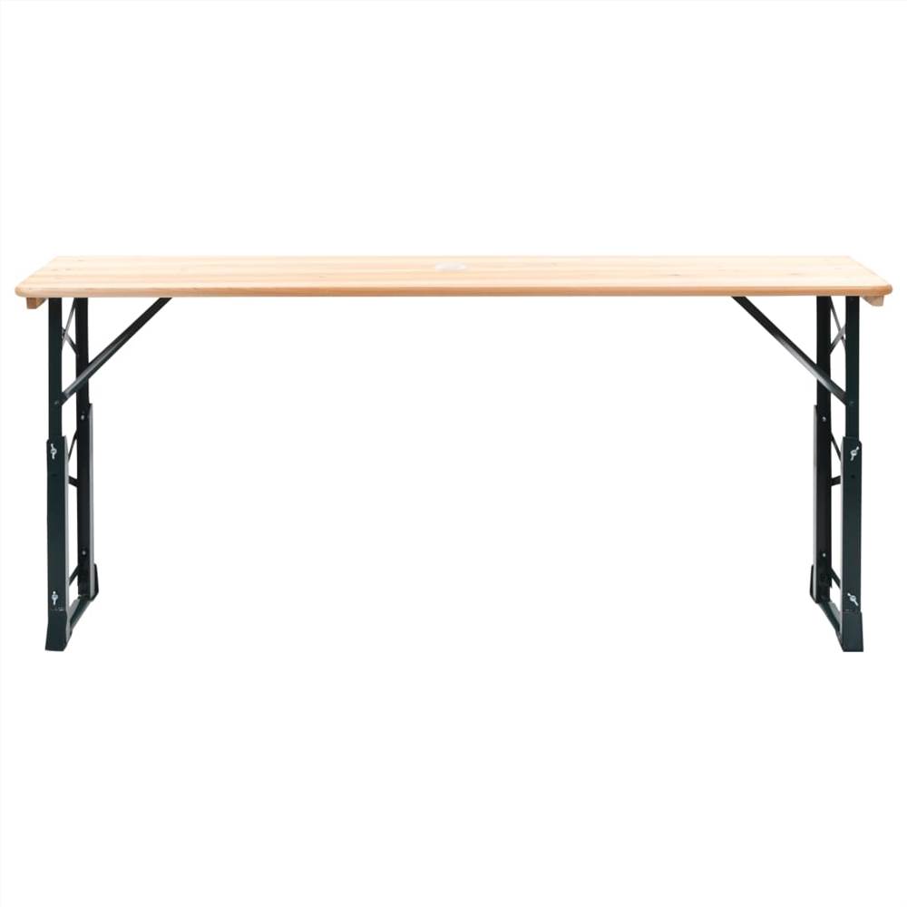 Folding Beer Table 169x50x75/105 cm Pinewood