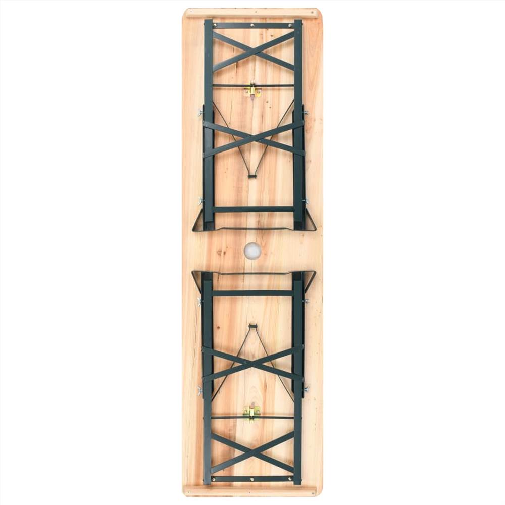 Folding Beer Table 169x50x75/105 cm Pinewood