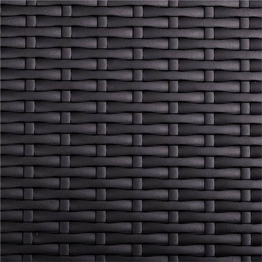 Folding Garden Table Black 180x75x72 cm HDPE Imitation Rattan