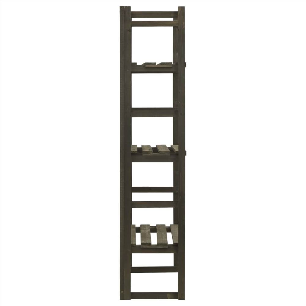 Garden Trellis Planter with Shelves Grey 60x30x140 cm Solid Firwood