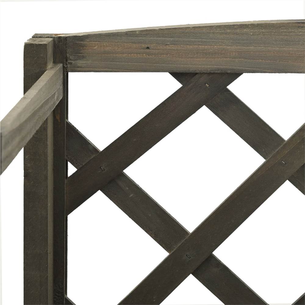 Garden Trellis Planter with Shelves Grey 60x30x140 cm Solid Firwood
