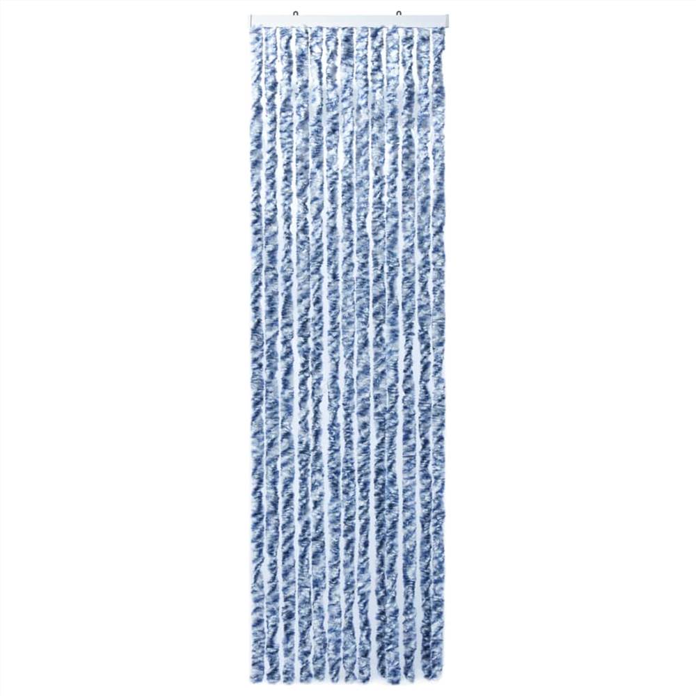 Insect Curtain Blue and White 120x220 cm Chenille