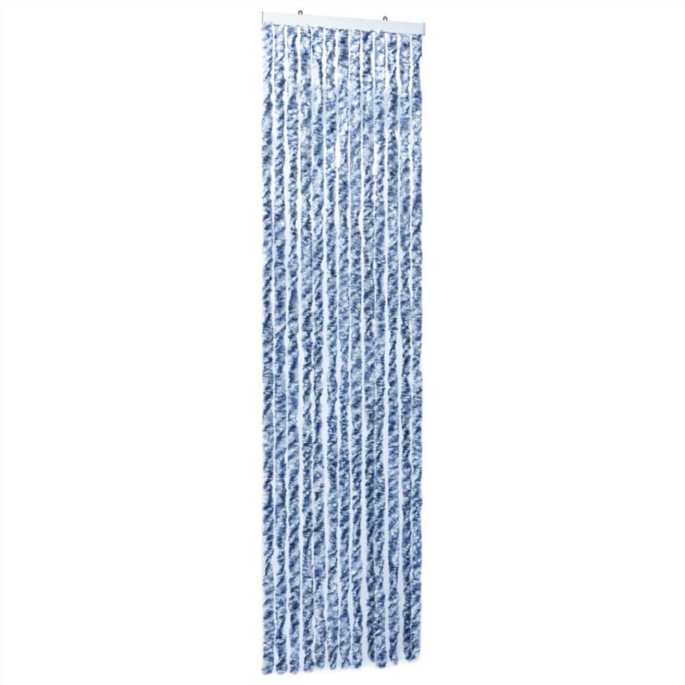 Insect Curtain Blue and White 120x220 cm Chenille