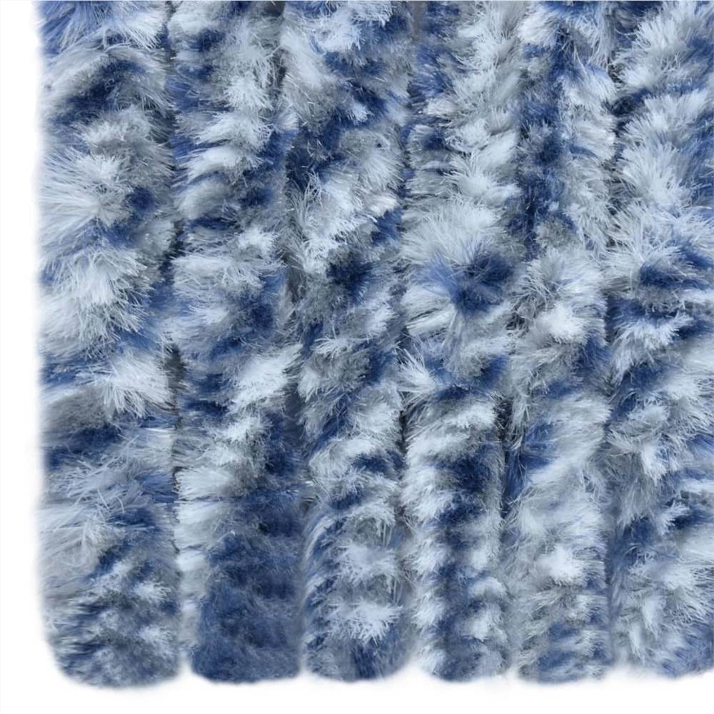 Insect Curtain Blue and White 120x220 cm Chenille
