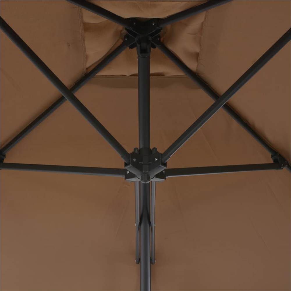 Outdoor Parasol with Steel Pole 250x250 cm Taupe