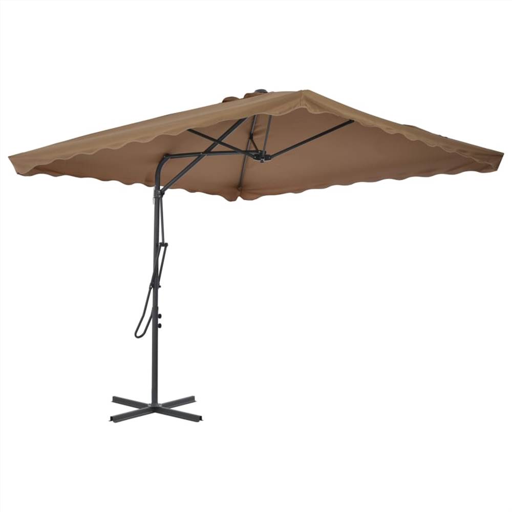 Outdoor Parasol with Steel Pole 250x250 cm Taupe