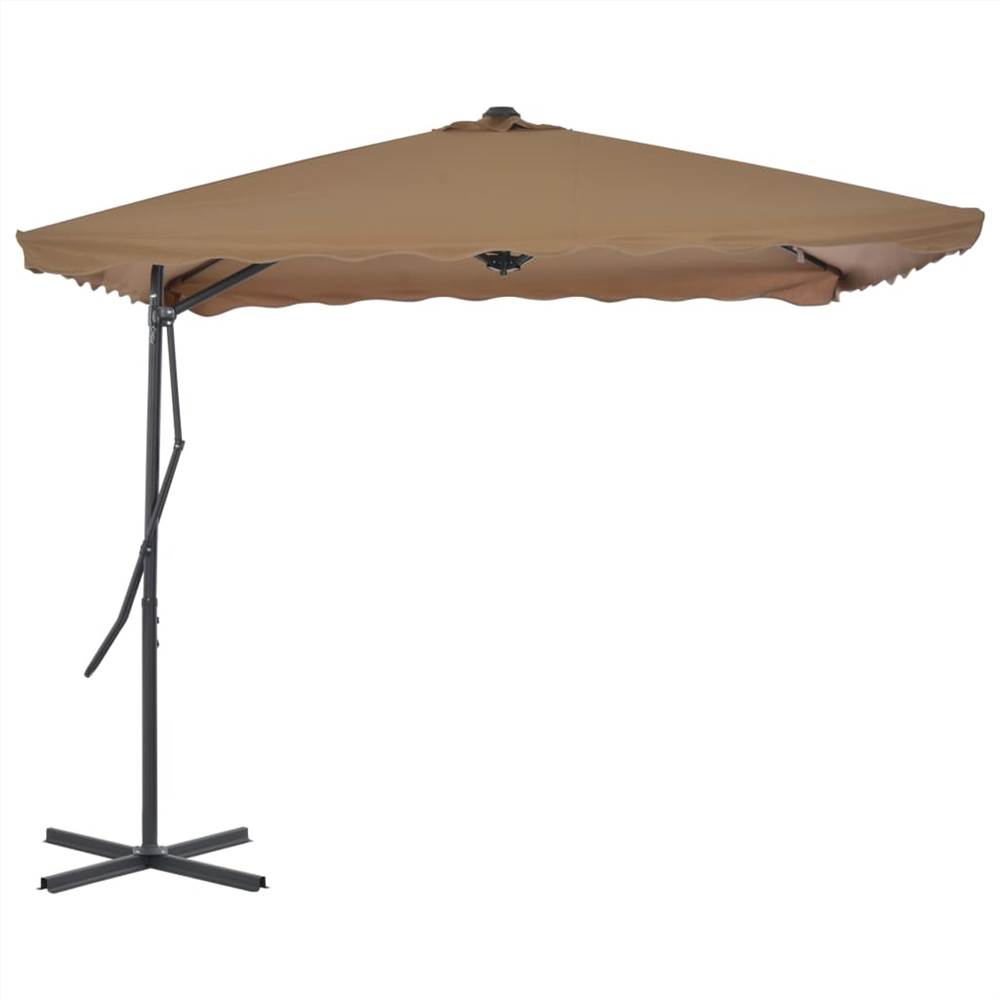 Outdoor Parasol with Steel Pole 250x250 cm Taupe