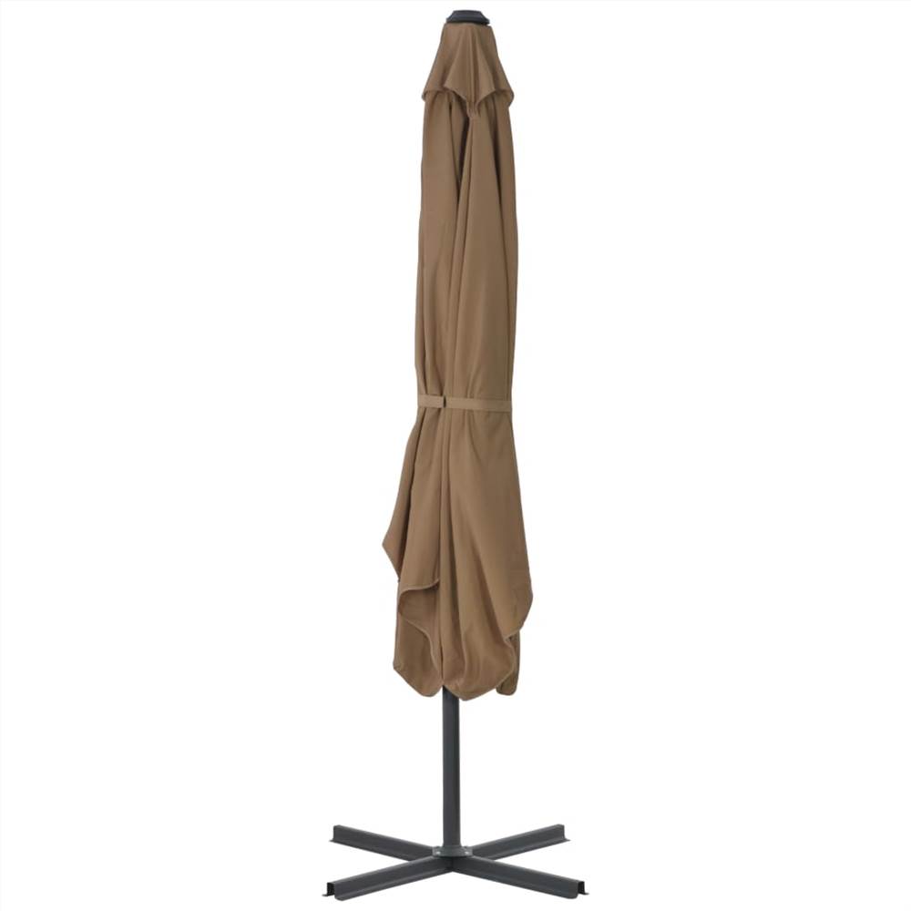 Outdoor Parasol with Steel Pole 250x250 cm Taupe