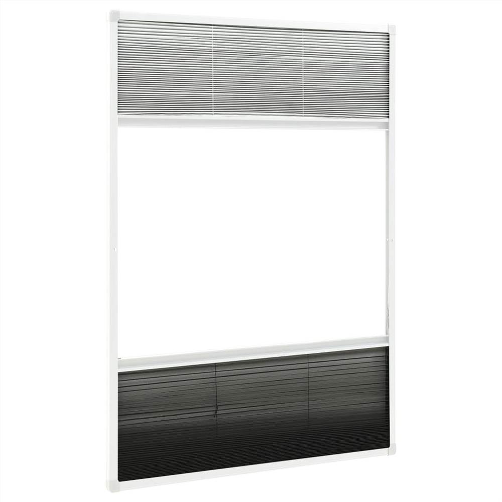 Plisse Insect Screen for Windows Aluminium 100x160cm with Shade