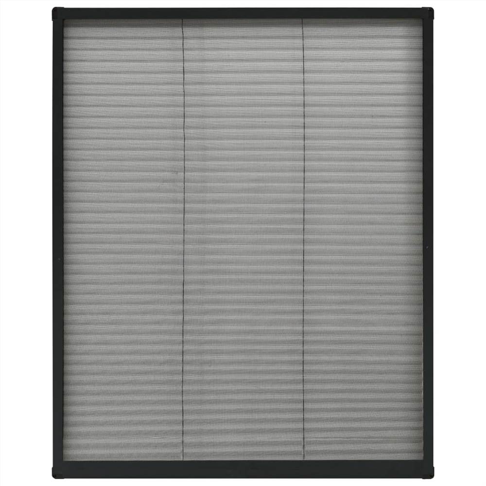 Plisse Insect Screen for Windows Aluminium Anthracite 80x100 cm
