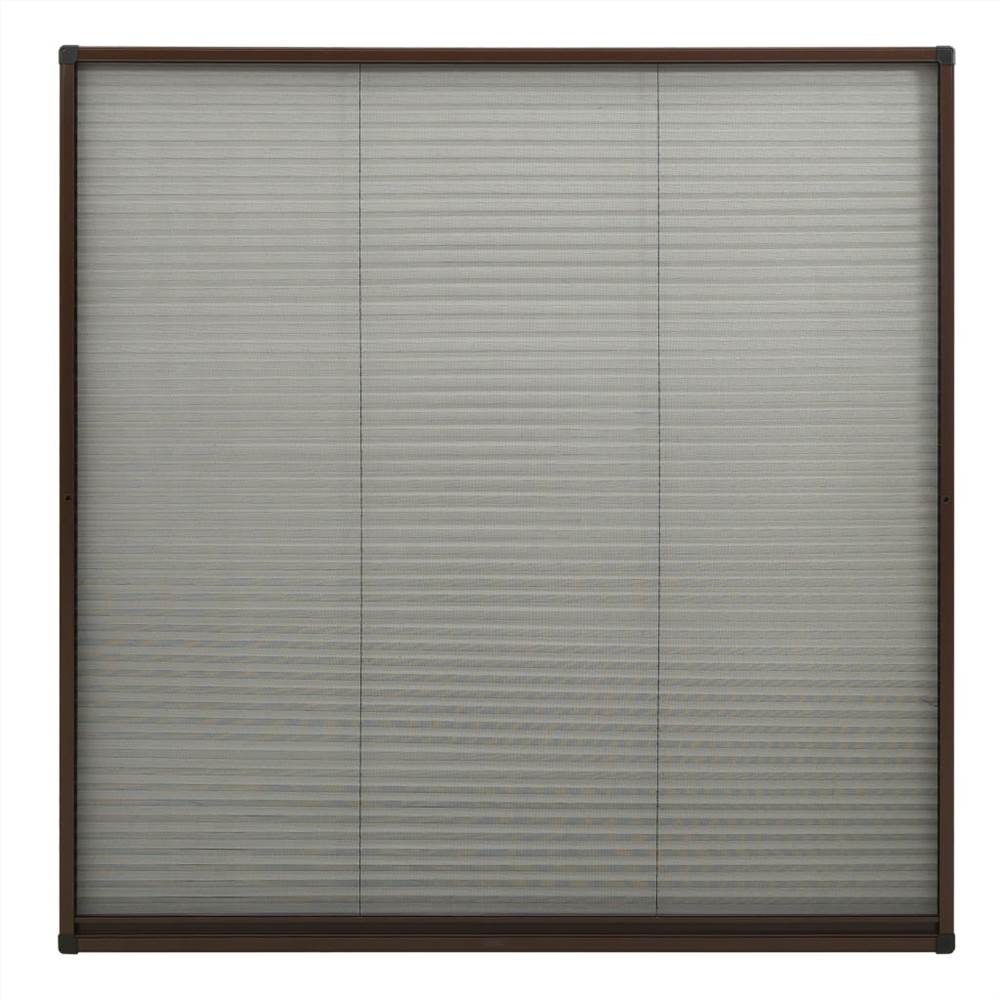 Plisse Insect Screen for Windows Aluminium Brown 120x120 cm
