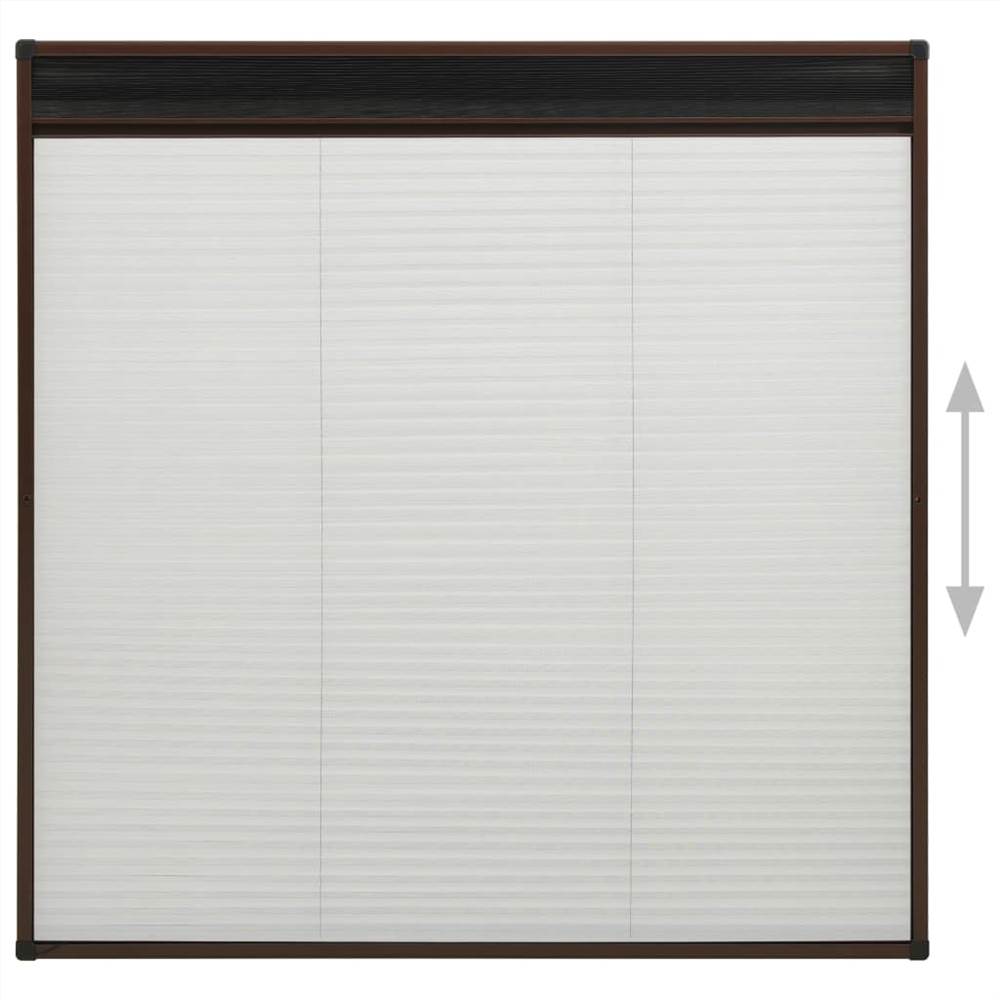 Plisse Insect Screen for Windows Aluminium Brown 120x120 cm