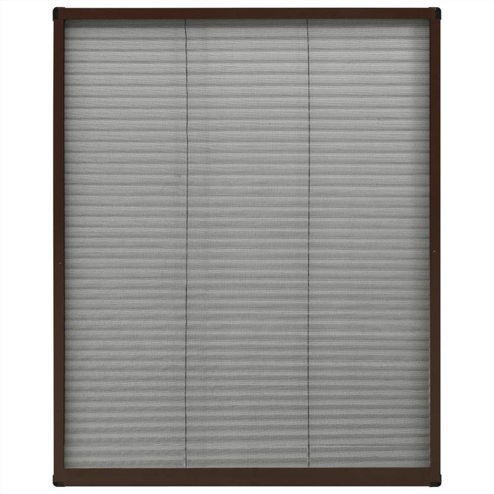 Plisse Insect Screen for Windows Aluminium Brown 60x80 cm