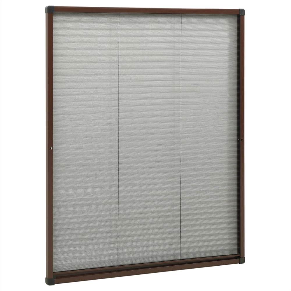 Plisse Insect Screen for Windows Aluminium Brown 60x80 cm