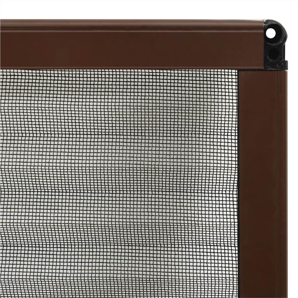 Plisse Insect Screen for Windows Aluminium Brown 60x80 cm