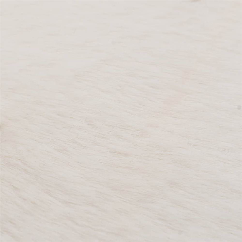 Rug 140x200 cm Faux Rabbit Fur Cream