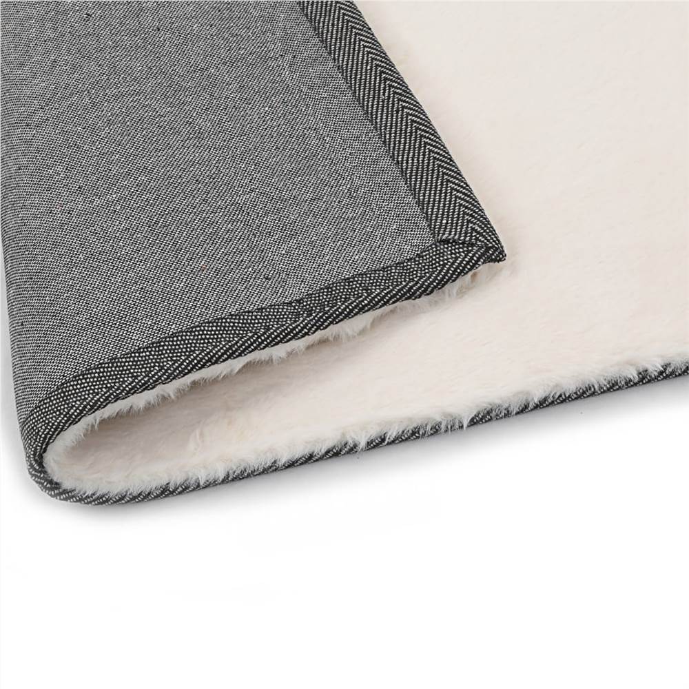 Rug 140x200 cm Faux Rabbit Fur Cream