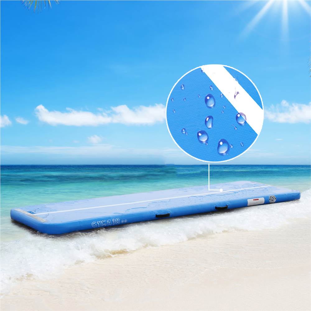 16ft Inflatable Gymnastics Air Track Tumbling Mat 4 inches Thickness Air track Mats for Home Use Training Cheerleading Yoga Water with Electrical Pump Blue